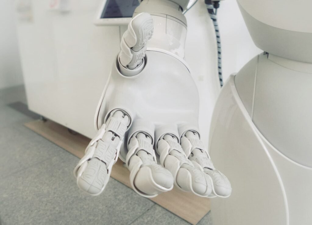 Robot AI hand reaching out to an SME